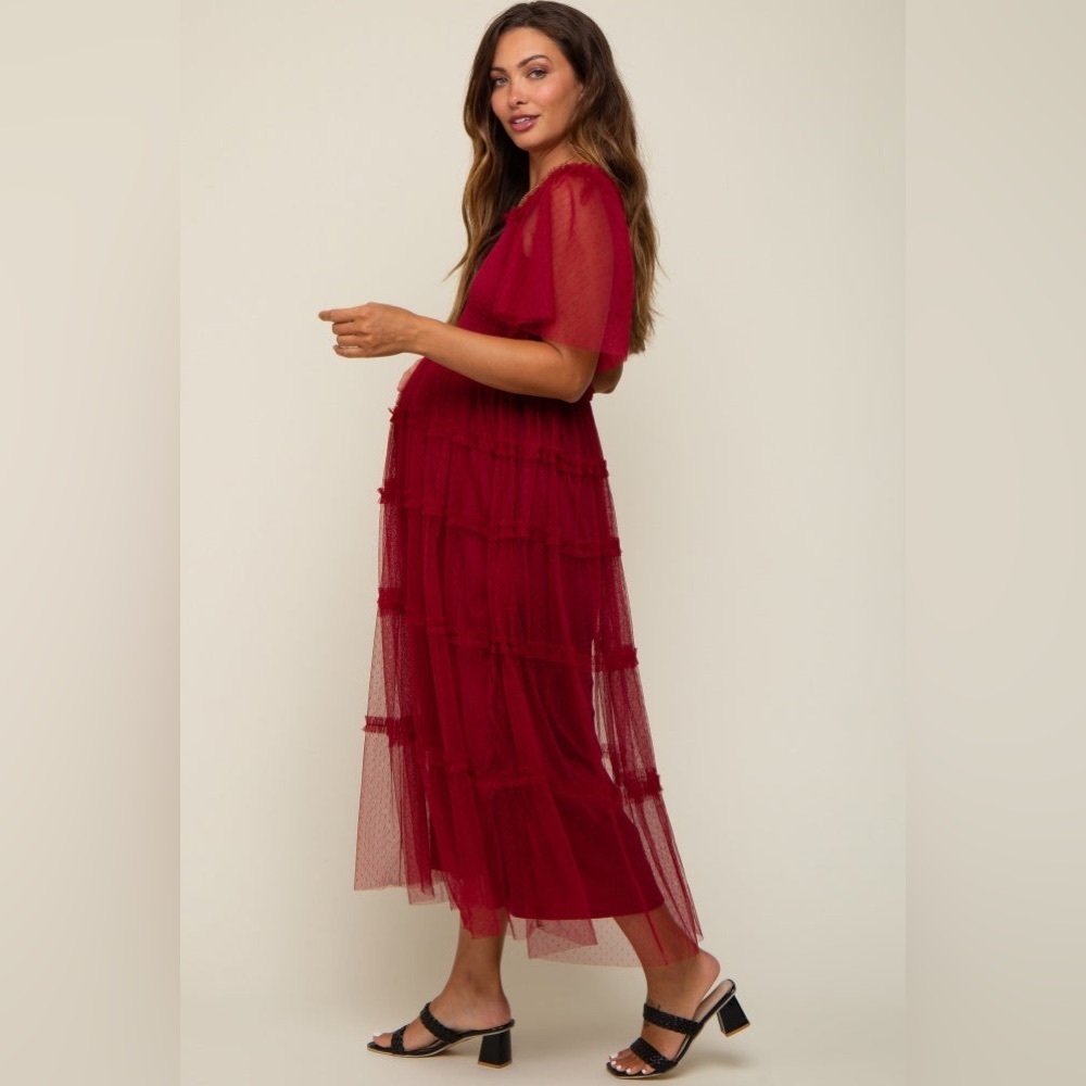 Pinkblush tulle polka dot midi dress nwt - Picture 4 of 6